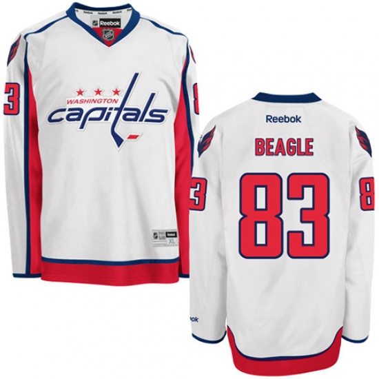 Men's Reebok Washington Capitals #83 Jay Beagle Authentic White Away NHL Jersey - Ujersey