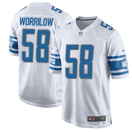 Men's Nike Detroit Lions #58 Paul Worrilow Game White NFL Jersey - Ujersey