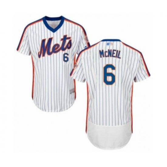 Men's New York Mets #6 Jeff McNeil White Alternate Flex Base Authentic Collection Baseball Jersey - Ujersey