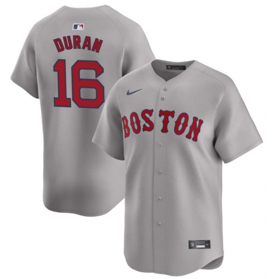 Men's Boston Red Sox #16 Jarren Duran Gray 2024 Away Limited Stitched Baseball Jersey - Ujersey