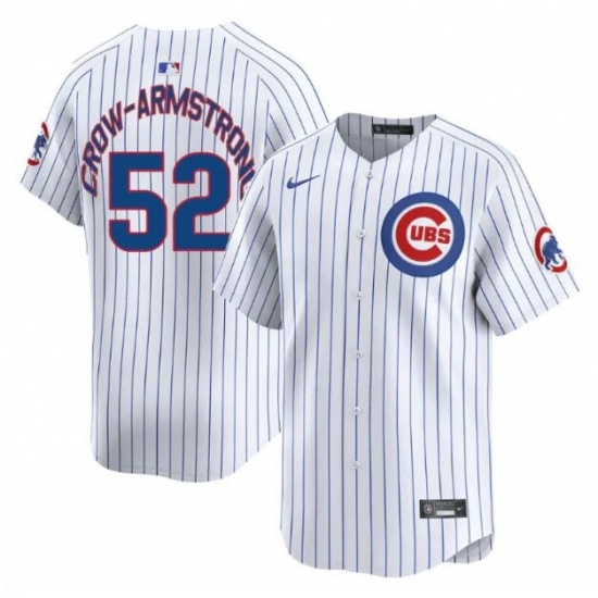 Men's Chicago Cubs #52 Pete Crow-Armstrong White Home Limited Stitched Baseball Jersey - Ujersey
