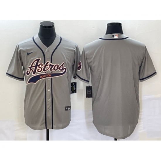 Men's Houston Astros Blank Grey Cool Base Stitched Baseball Jersey - Ujersey