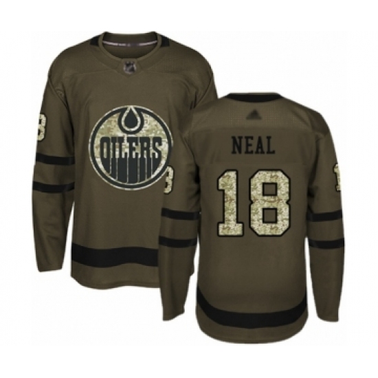 Men's Edmonton Oilers #18 James Neal Authentic Green Salute to Service Hockey Jersey - Ujersey