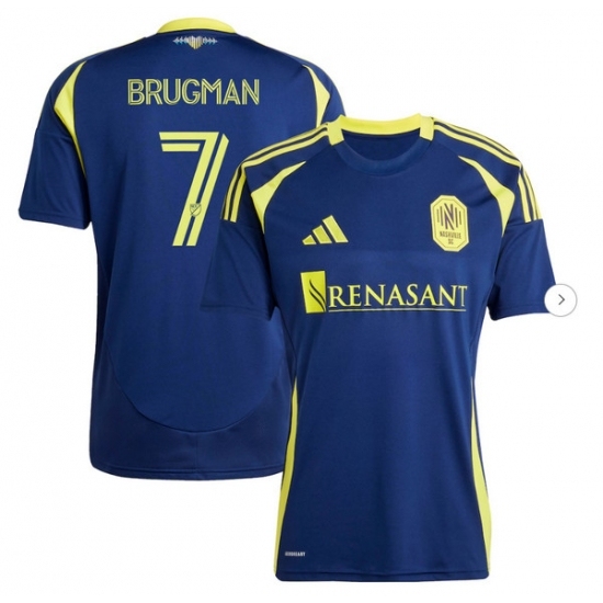 Mens Nashville SC Gastón Brugman adidas Navy 2025 The Heart of Nashville Kit Replica Player Jersey - Ujersey