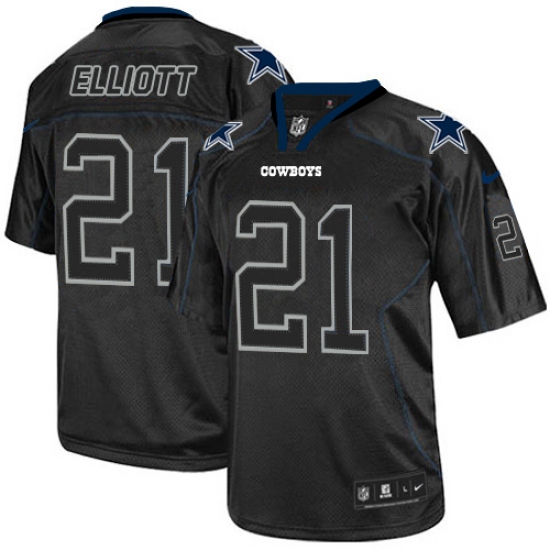 Men's Nike Dallas Cowboys #21 Ezekiel Elliott Elite Lights Out Black NFL Jersey - Ujersey