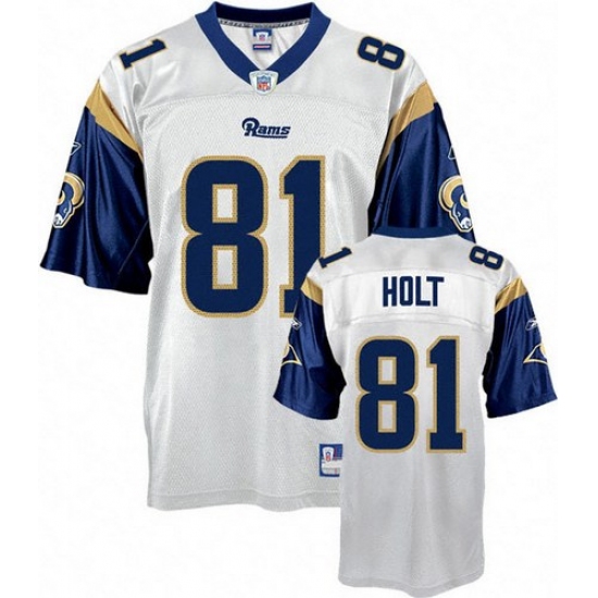 Reebok Los Angeles Rams #81 Torry Holt Replica White Throwback NFL Jersey - Ujersey