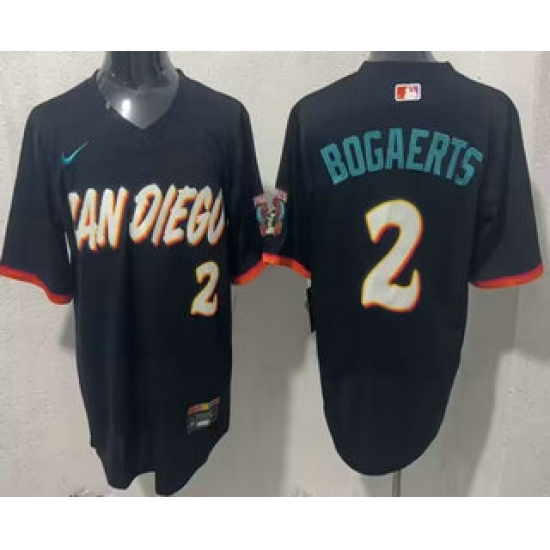 Men's San Diego Padres #2 Xander Bogaerts Black 2026 City Connect Stadium Jersey - Ujersey