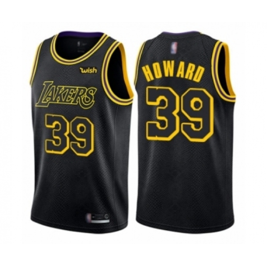 Youth Los Angeles Lakers #39 Dwight Howard Swingman Black Basketball Jersey - City Edition - Ujersey