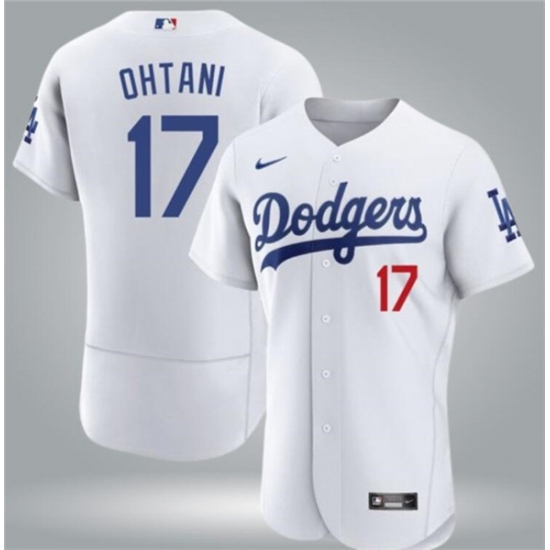 Men's Los Angeles Dodgers #17 Shohei Ohtani White Flex Base Stitched Baseball Jersey - Ujersey
