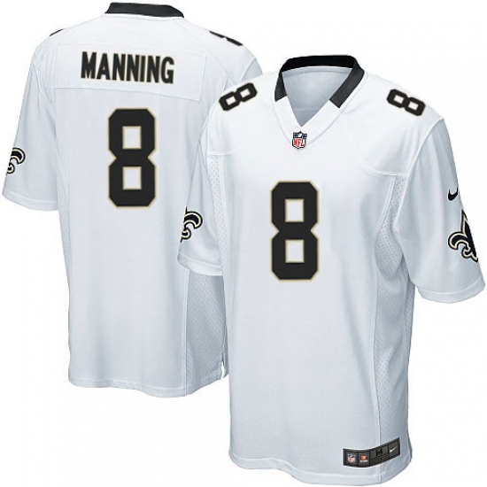 Men's Nike New Orleans Saints #8 Archie Manning Game White NFL Jersey - Ujersey