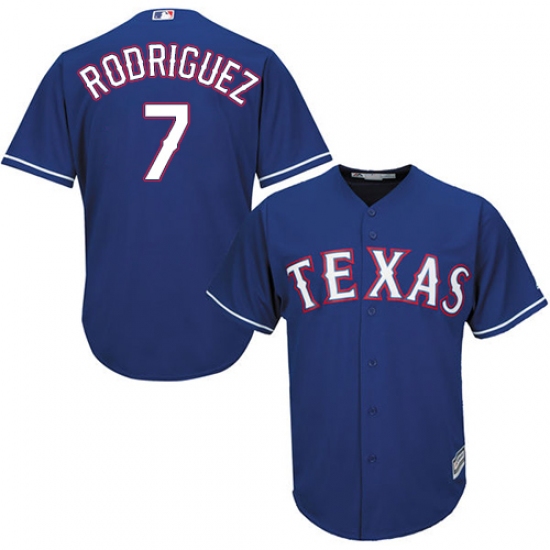 Youth Majestic Texas Rangers #7 Ivan Rodriguez Replica Royal Blue Alternate 2 Cool Base MLB Jersey - Ujersey