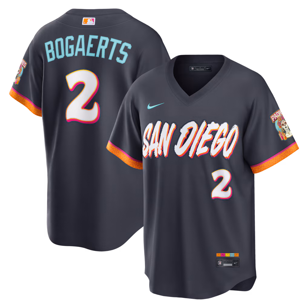 Men's San Diego Padres Xander Bogaerts Nike Obsidian 2026 City Connect Stadium Jersey - U-jersey