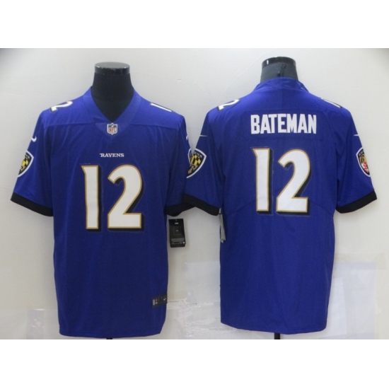 Men's Baltimore Ravens #12 Rashod Bateman Nike Purple 2021 NFL Draft First Round Pick Leopard Jersey - Ujersey