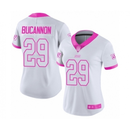 Women's New York Giants #29 Deone Bucannon Limited White Pink Rush Fashion Football Jersey - Ujersey