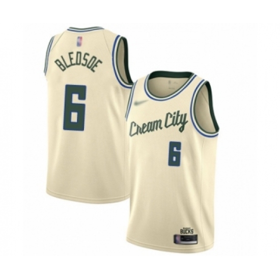 Women's Milwaukee Bucks #6 Eric Bledsoe Swingman Cream Basketball Jersey - 2019 20 City Edition - Ujersey