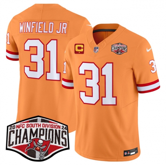 Men's Tampa Bay Buccaneers #31 Antoine Winfield Jr. Orange F.U.S.E. 2024 NFC South Champions With 1-Star C Limited Stitched Jersey