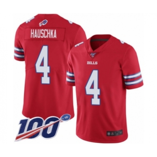 Men's Buffalo Bills #4 Stephen Hauschka Limited Red Rush Vapor Untouchable 100th Season Football Jersey - Ujersey