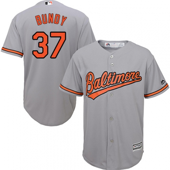 Men's Majestic Baltimore Orioles #37 Dylan Bundy Replica Grey Road Cool Base MLB Jersey - Ujersey
