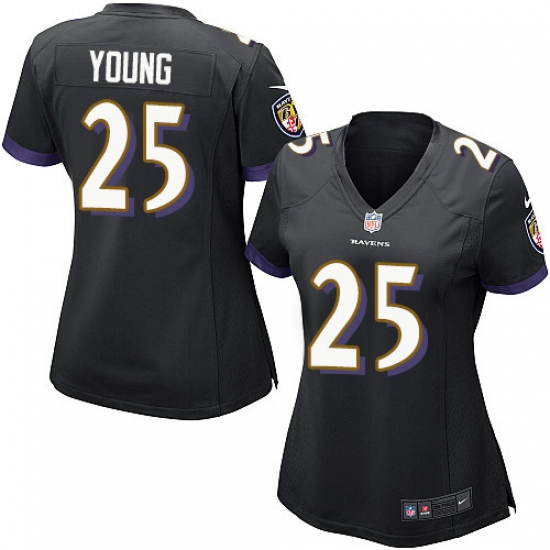 Women's Nike Baltimore Ravens #25 Tavon Young Game Black Alternate NFL Jersey - Ujersey