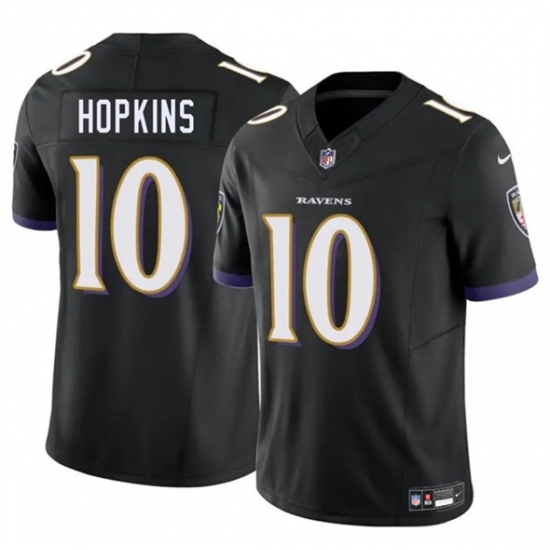 Men's Baltimore Ravens #10 DeAndre Hopkins Black 2025 F.U.S.E. Vapor Limited Football Jersey - Ujersey