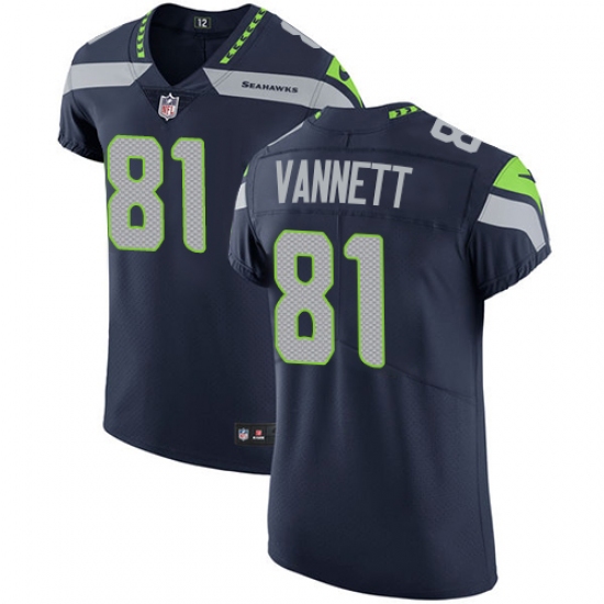 Men's Nike Seattle Seahawks #81 Nick Vannett Steel Blue Team Color Vapor Untouchable Elite Player NFL Jersey - Ujersey