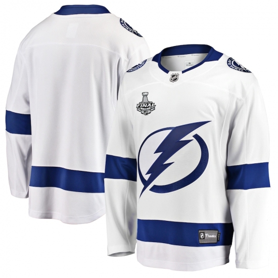 Men's Tampa Bay Lightning Fanatics Branded White Blank 2020 Stanley Cup Final Bound Away Breakaway Jersey - Ujersey