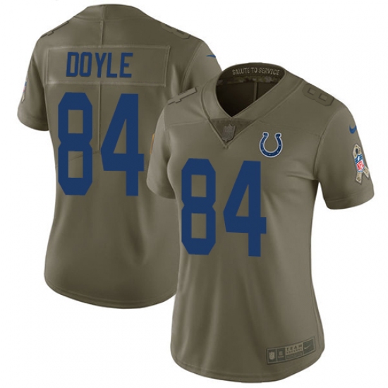 Women's Nike Indianapolis Colts #84 Jack Doyle Limited Olive 2017 Salute to Service NFL Jersey - Ujersey