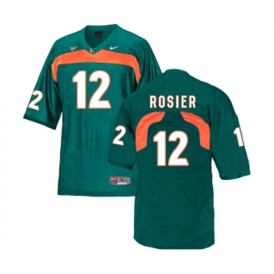 Miami Hurricanes 12 Malik Rosier Green College Football Jersey - Ujersey