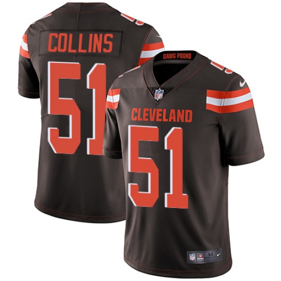 Youth Nike Cleveland Browns #51 Jamie Collins Brown Team Color Vapor Untouchable Limited Player NFL Jersey - Ujersey
