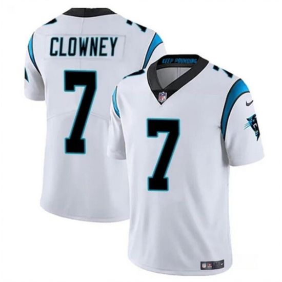 Men's Carolina Panthers #7 Jadeveon Clowney White Vapor Limited Football Stitched Jersey - Ujersey