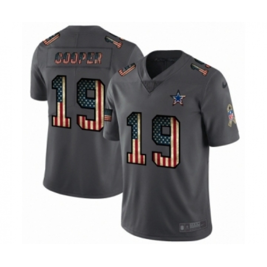 Men's Dallas Cowboys #19 Amari Cooper Limited Black USA Flag 2019 Salute To Service Football Jersey - Ujersey