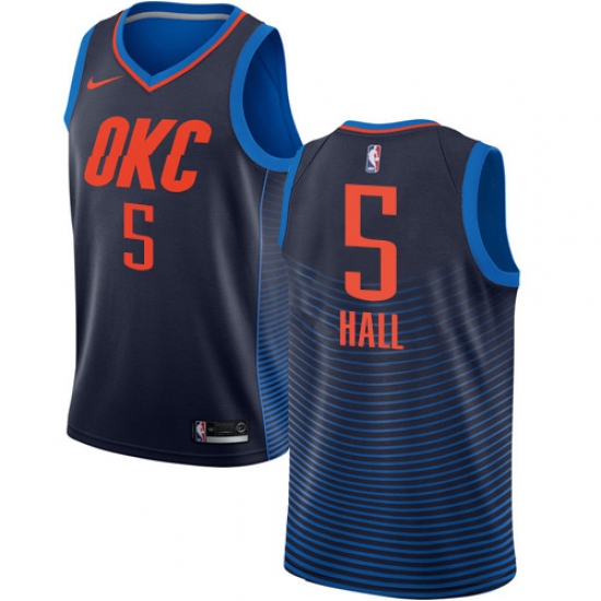 Youth Nike Oklahoma City Thunder #5 Devon Hall Swingman Navy Blue NBA Jersey Statement Edition - Ujersey