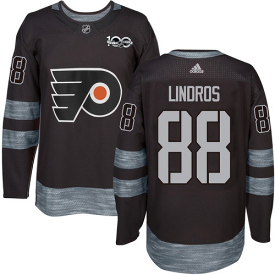 Men's Adidas Philadelphia Flyers #88 Eric Lindros Authentic Black 1917-2017 100th Anniversary NHL Jersey - Ujersey