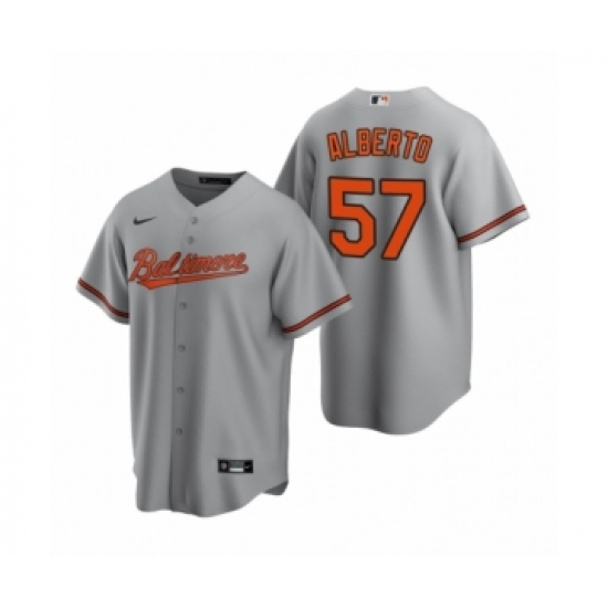 Youth Baltimore Orioles #57 Hanser Alberto Nike Gray Replica Road Jersey - Ujersey
