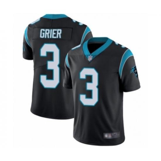 Men's Carolina Panthers #3 Will Grier Black Team Color Vapor Untouchable Limited Player Football Jersey