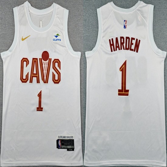 Men's Cleveland Cavaliers #1 James Harden White 2026 Association Edition Stitched Stitched Jersey - Ujersey