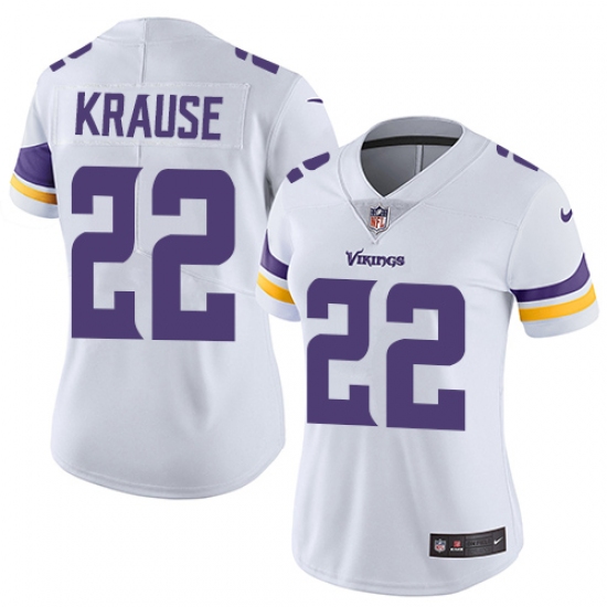 Women's Nike Minnesota Vikings #22 Paul Krause White Vapor Untouchable Limited Player NFL Jersey - Ujersey