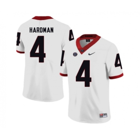 Georgia Bulldogs 4 Mecole Hardman White College Football Jersey - Ujersey