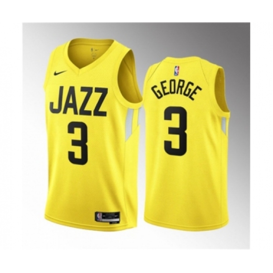 Men's Utah Jazz #3 Keyonte George Yellow 2023 Draft Association Edition Stitched Basketball Jersey - Ujersey