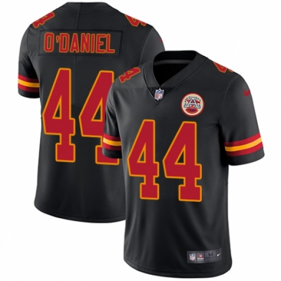 Men's Nike Kansas City Chiefs #44 Dorian O'Daniel Limited Black Rush Vapor Untouchable NFL Jersey - Ujersey