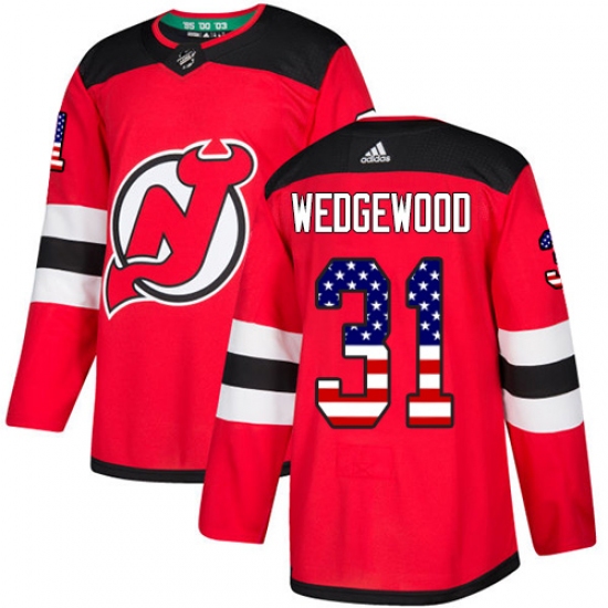 Youth Adidas New Jersey Devils #31 Scott Wedgewood Authentic Red USA Flag Fashion NHL Jersey - Ujersey