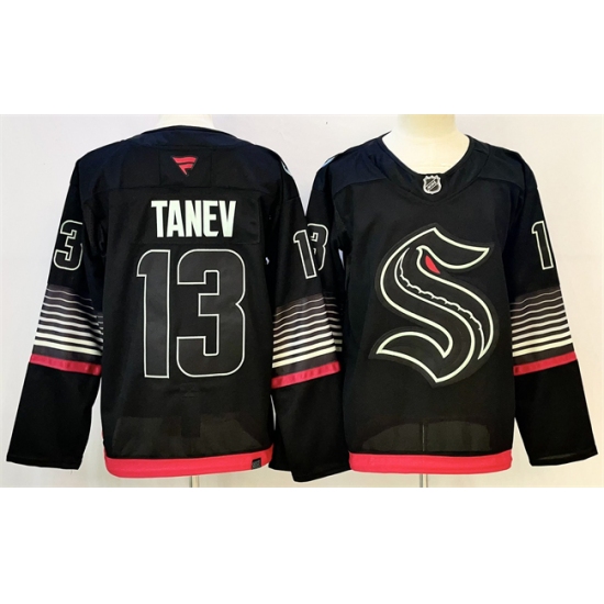 Men's Seattle Kraken #13 Brandon Tanev Black 2026 Alternate Stitched Hockey Jersey - Ujersey