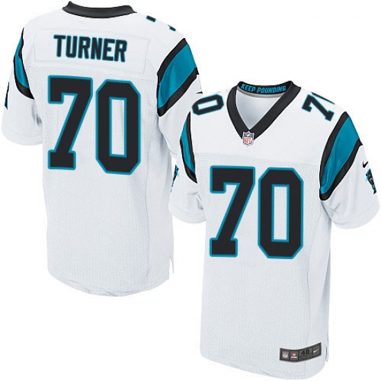 Men's Nike Carolina Panthers #70 Trai Turner Elite White NFL Jersey - Ujersey