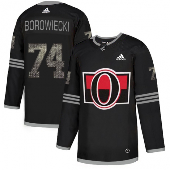 Men's Adidas Ottawa Senators #74 Mark Borowiecki Black_1 Authentic Classic Stitched NHL Jersey - Ujersey