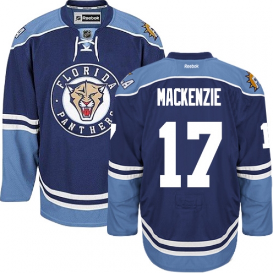 Men's Reebok Florida Panthers #17 Derek MacKenzie Authentic Navy Blue Third NHL Jersey - Ujersey