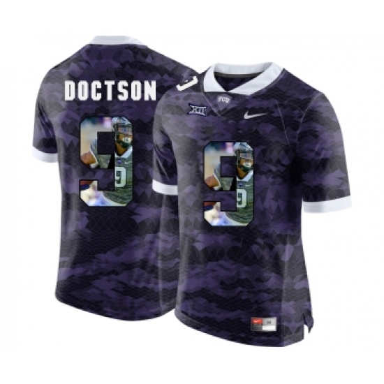 TCU Horned Frogs 9 Josh Doctson Purple With Portrait Print College Football Limited Jersey - Ujersey