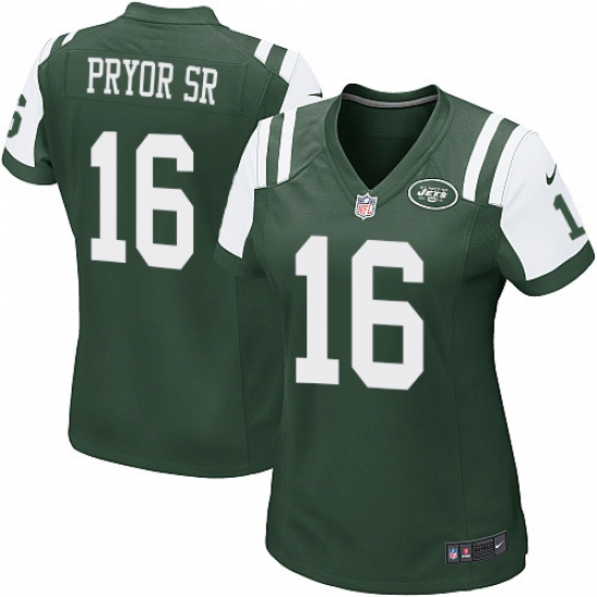 Women Nike New York Jets #16 Terrelle Pryor Sr. Game Green Team Color NFL Jersey - Ujersey