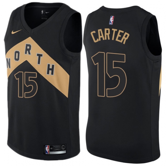 Men's Nike Toronto Raptors #15 Vince Carter Swingman Black NBA Jersey - City Edition - Ujersey