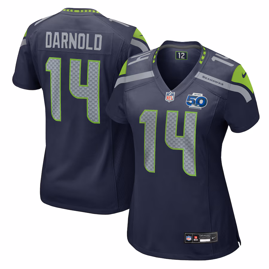 Women's Seattle Seahawks Sam Darnold Nike College Navy Team 50th Season Game Jersey - Ujersey