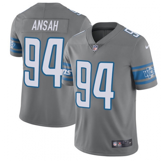 Youth Nike Detroit Lions #94 Ziggy Ansah Limited Steel Rush Vapor Untouchable NFL Jersey - Ujersey